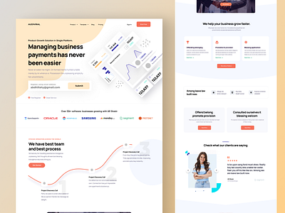 Audiviral - Landing Page for manage your business design graphic design landing page ui ui ux design