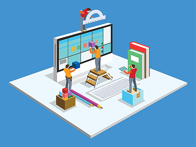 Preparing Another Project flat flat design isometric isometric design preparing ui design vector