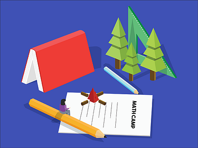 Math Camp Isometric camp flat flat design isometric isometric design math math camp vector