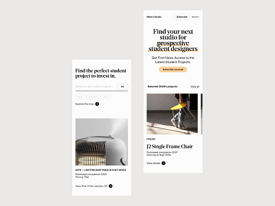 Mark’s Studio, Homepage mobile branding clean clean design design homepage luxury minimal mobile search studio subtle typography ui ux web website white