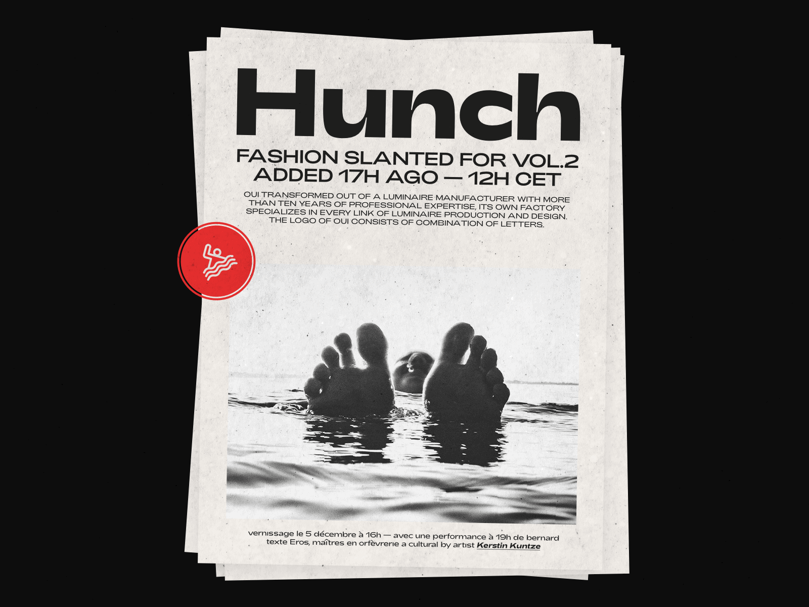 Just a Hunch blog branding clean design exploration exploration visual brand gif layered minimal news newspaper photography sea swimming typography ui ux vintage web website