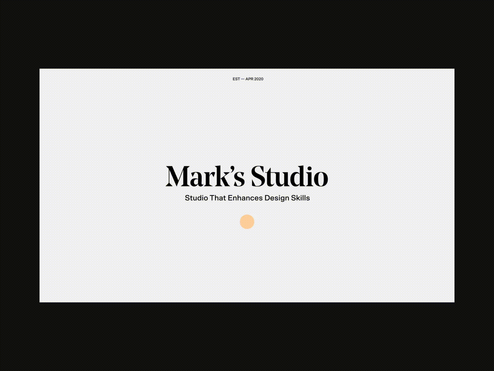 Mark’s Studio, Header Animation after effects aftereffects animation article branding clean design gif header homepage loading loading animation menu menu animation minimal typography ui ux web website