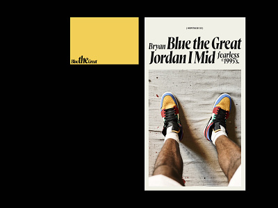 Blue — Jordans I's branding clean design digital art exploration graffiti jordan minimal poster poster art poster design serif typography ui web website yellow