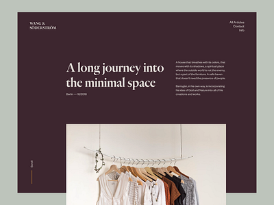 Minimal One article blog branding clothes design exploration minimal typography ui ux web website