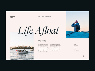 Life Afloat abstract blog boat design exploration minimal sailing sailor sea typography ui web website