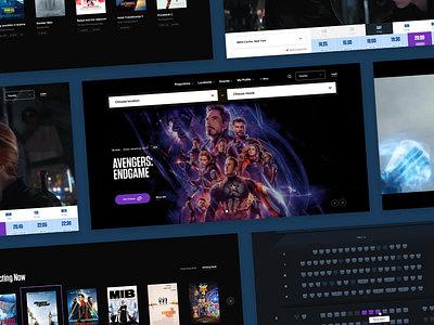 Cinema Web App Animation 60fps after effects animation article blog branding cinema coupon dark theme design film filmdom movie theater ticket typography ui ux web website