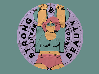 Stickers for strong and beautiful athlete character design illustration print design sport