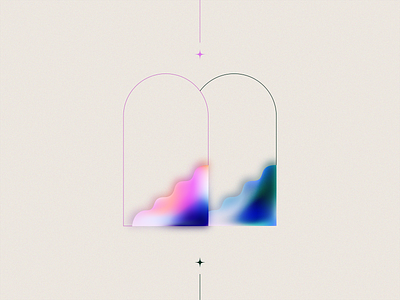 Where focus goes, energy flows 〰 arch blends gradient illustration minimal portal texture