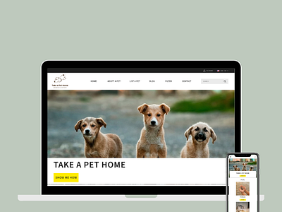 Pet Adoption Website Design - Homepage design mobile responsive website pet adoption website ui ux website design