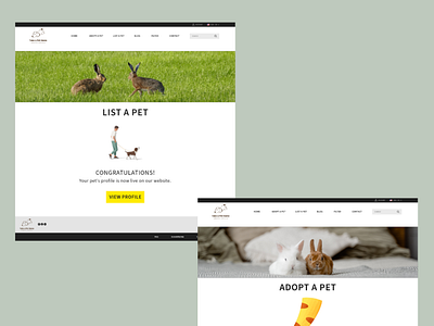 Pet Adoption Website - Confirmation Pages confirmation page mockup pet adoption website prototype ui ui design ux
