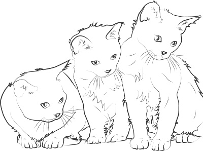 Kitty Cat coloring page Design for Kids adobe illustrator graphic design line art vector illustration