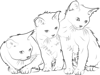 Kitty Cat coloring page Design for Kids