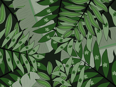 Tropical leaves with jungle leaf vector