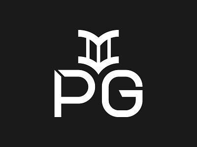 P3G Logo black g logo monogram p three white