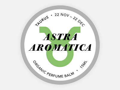 Perfume Tins Label - Taurus astrology balm branding cosmetics label organic perfume round taurus tin zodiac