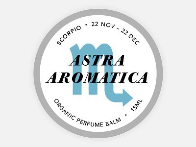 Perfume Tins Label - Scorpio astrology balm branding cosmetics label organic perfume round scorpio tin zodiac
