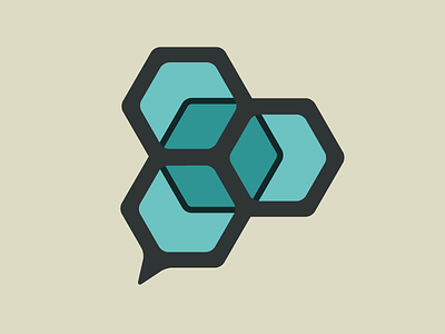 Hexagon Cube Logo branding cube hexagon hive logo speech bubble tesselate