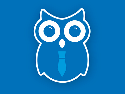 Owl Mascot Logo animal blue branding character eyes logo mascot owl tie