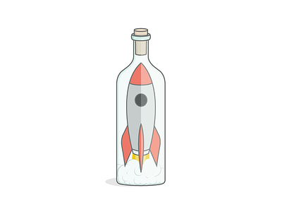Rocket Ship (In A Bottle) bottle illustration logo rocket ship in a bottle spaceship
