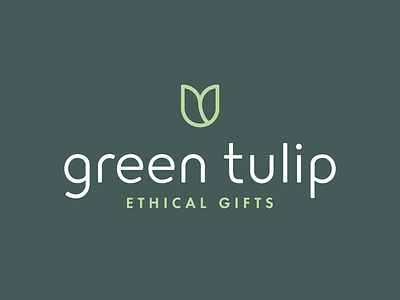 Green Tulip Ethical Gifts Logo branding dark ethical flower gift shop gifts green identity line logo minimal rebrand tulip