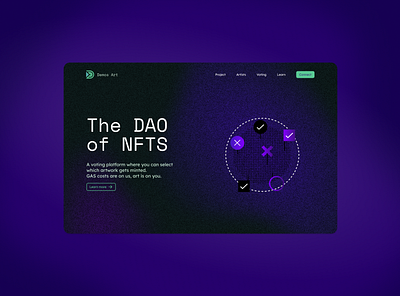 NFT Landing page app app concept app design crypto dao design landing page motion graphics nft ui user interface