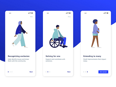 Onboarding concept for inclusion app app app concept app design copywriting material mobile ui user interface vibrant