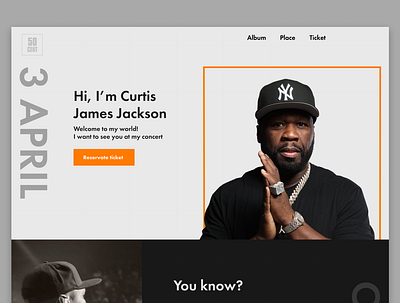 Poster 50 cent 50cent design figma landing music post poster ticket ui uiux ux