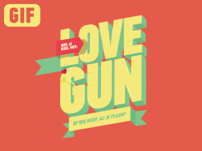 Dubbelfrisss - Love Gun dubbelfrisss gif logo animation love gun mathijs luijten
