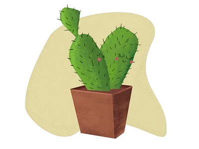 Cactus Love art cacti cactus fun green happy illustration kiss love nature photoshop