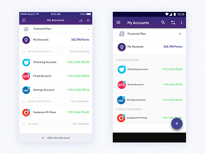 iOS Vs Android android app bank finance ios money ui ux