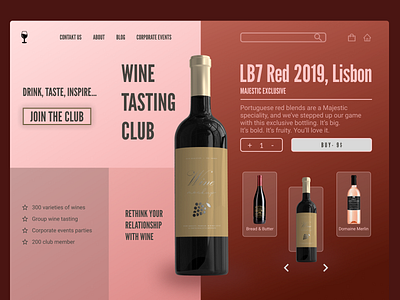 wine tasting club alcohol design drink figma ui ux web design wine wine tasting club