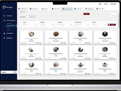 HR Recruitment Dashboard (applicants profile)