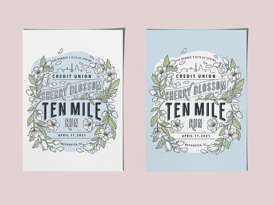 Cherry Blossom Ten Mile Run Design & Illustration