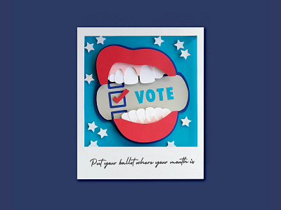 Put your ballot where your mouth is, voting paper-cut adobe illustrator design elections graphic design illustration paper paper art paper cut paper illustrations vote voting