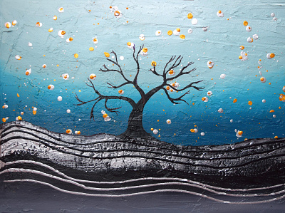 the tree of love and life abstract landscape painting tree tree of life