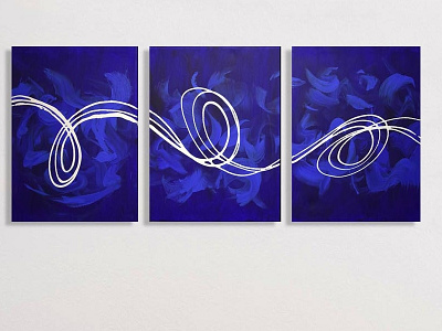 abstract triptych painting abstract original painting triptych wall art