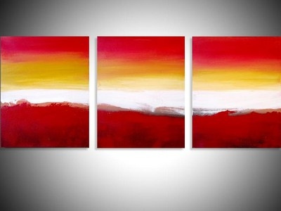 abstract triptych painting "colour Slats" abstract original painting triptych wall art
