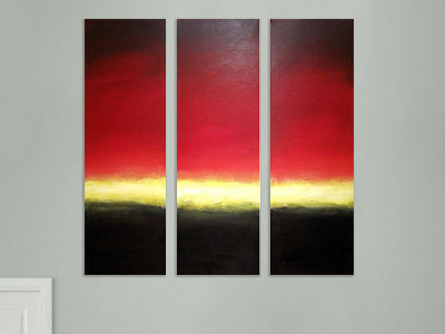 sunset dream large triptych art 48 x 48 inches