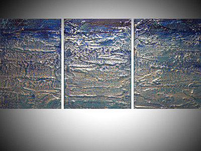 turquoise art triptych painting 48 x 20 inches abstract animal art painting triptych turquioise artwork turquiose triptych turquoise