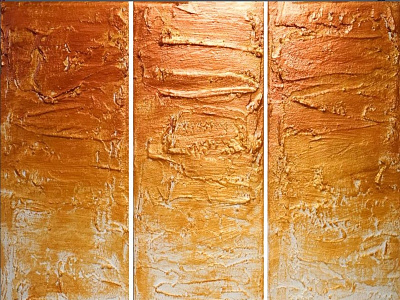 Gold Triptych Artwork for home and office 3 panel wall 3 panel gold gold 3 panel gold triptych golden painting metallic painting painting in gold triptych triptych wall painting