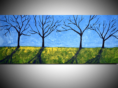 tree of life abstract landscape acrylic and impasto artwork
