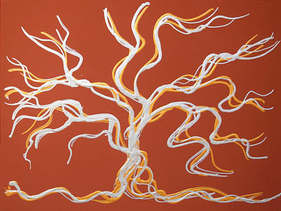Silver Gold enchanted tree painting