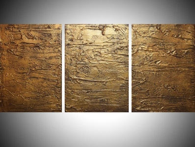 golden triptch 3 panel 3 triptych antique gold gold foil golden triptych artwork