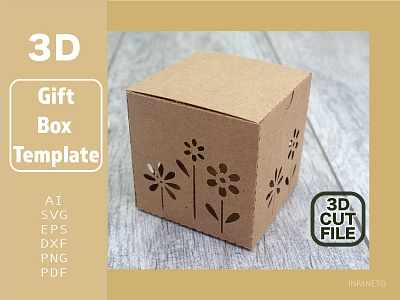 Gift box template Cricut cut file DIY project
