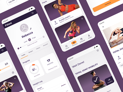 Fitted app UI fitness app health app mobile ui ui ui design web app web responsive welness app