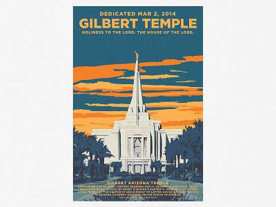 Gilbert Temple Poster design graphic design illustration lds typography