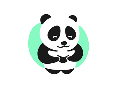 Panda with a book art book dribbble logo logos panda reading vector