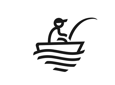 Fisherman catch dribbble fish fish logo fishing rod icon illustration logo logos vector