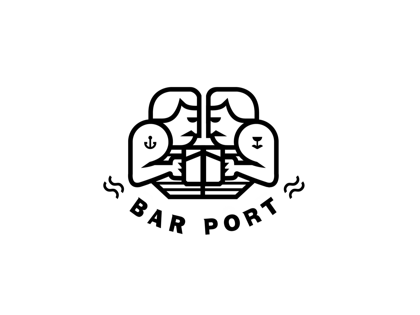 bar port art bar dribbble icon logo vector