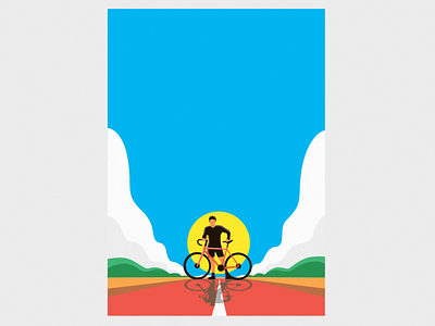We're going at dawn art bicycle bicycling cyclist dribbble illustration sunrise vector